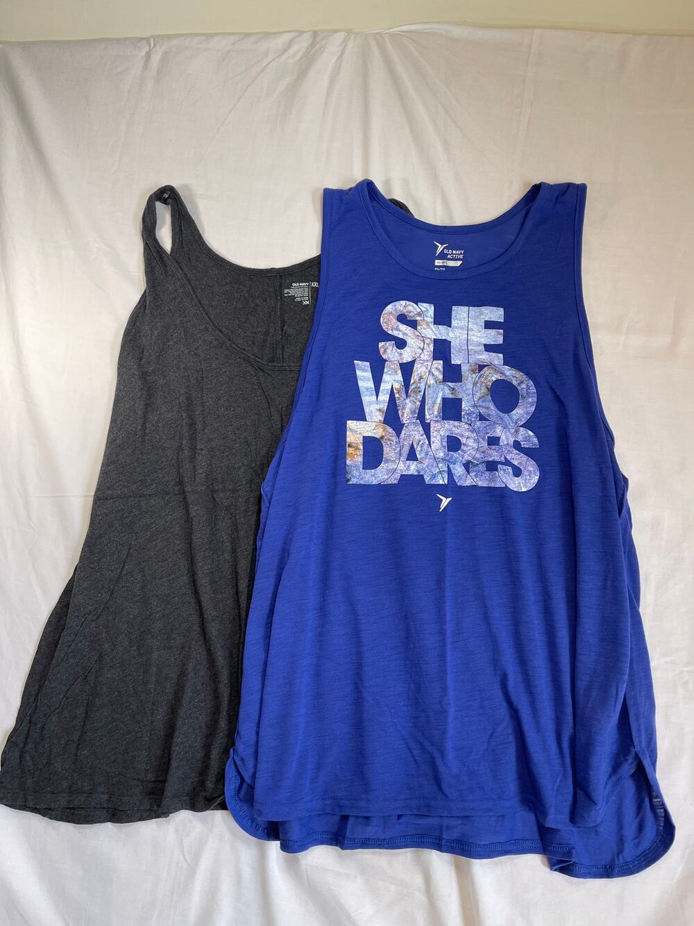 Old Navy Activewear Workout Tank Tops - Blue & Gray 2XL, 2PC